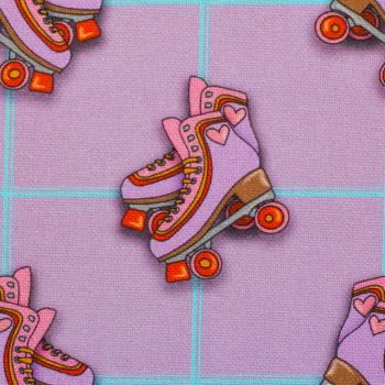 Preview: The happy Canvas Story by Cherry Picking Rollschuhe auf Flieder